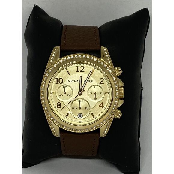 Michael Kors MK5166 Women's Brown Leather Analog Dial Quartz Genuine Watch NO138 - Picture 1 of 12